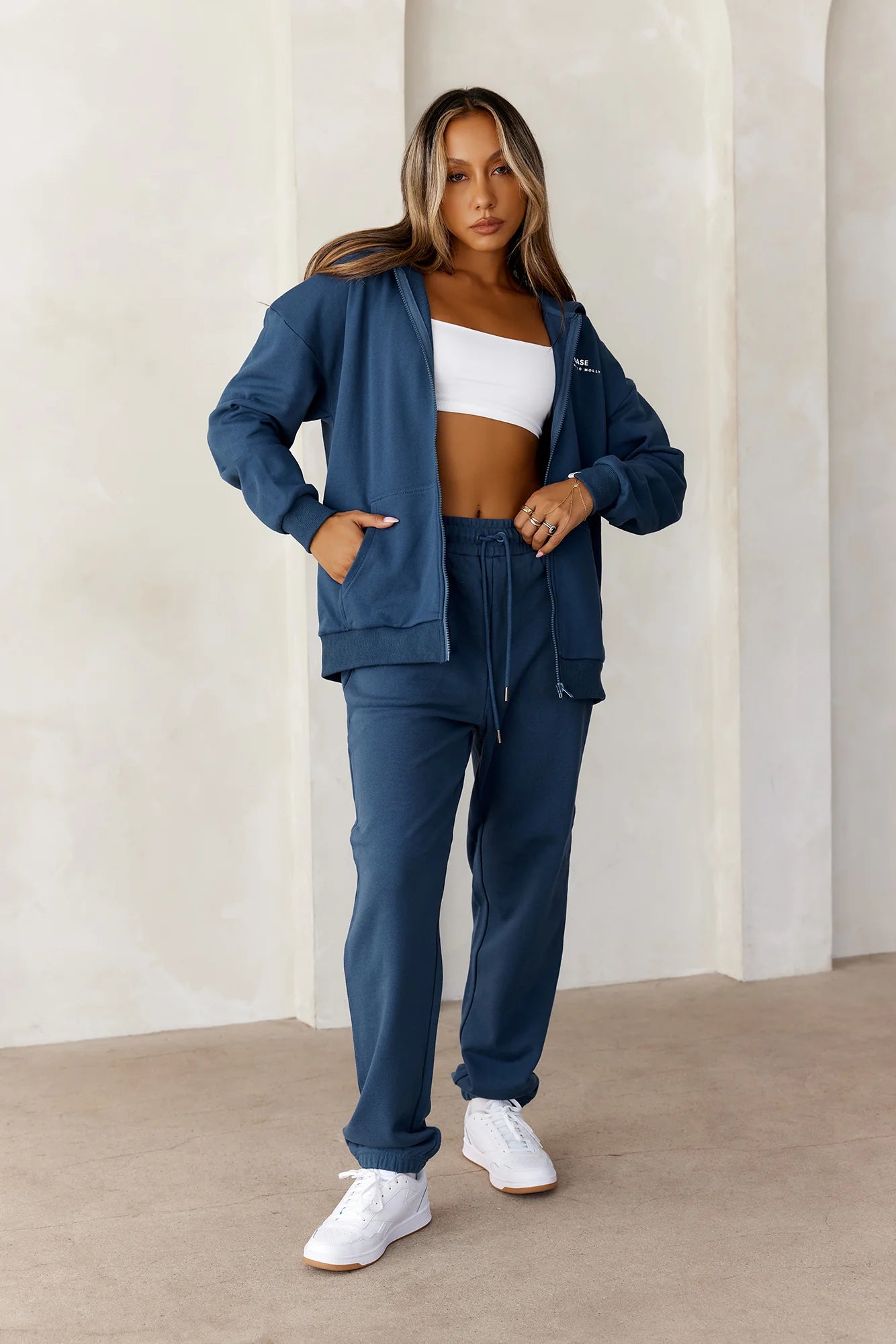 BASE Zip Up Chicago Hoodie Navy