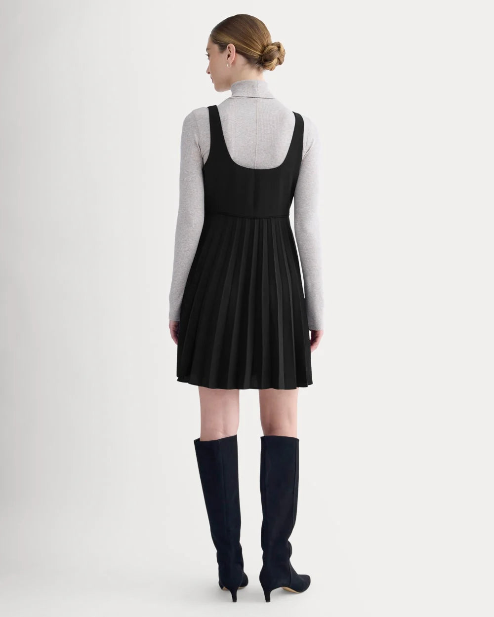 Drapey Crepe Mini Dress | Black