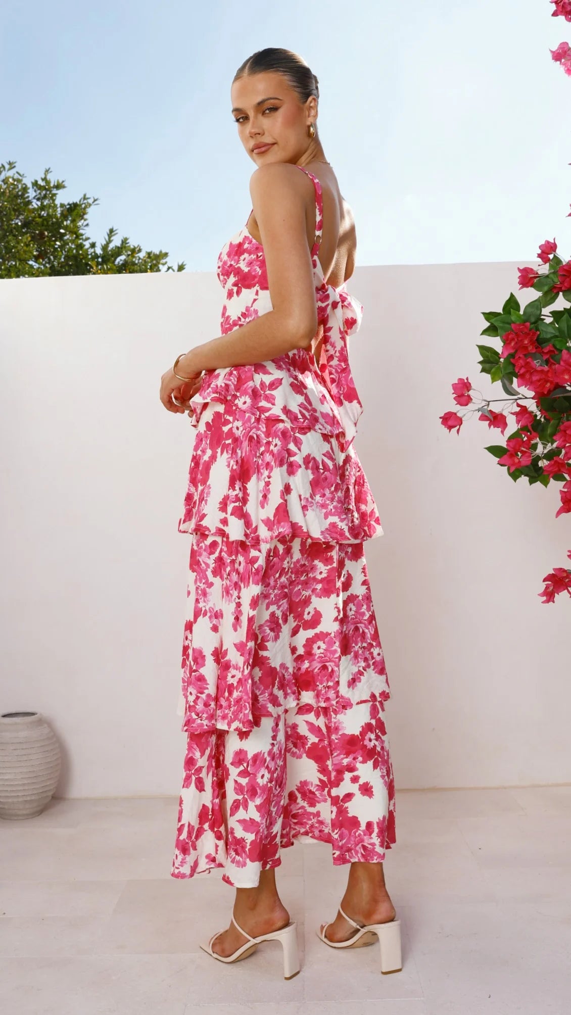 Odilia Maxi Dress - Pink/White Floral