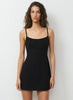 Softly structured slim-fit scoopneck mini dress