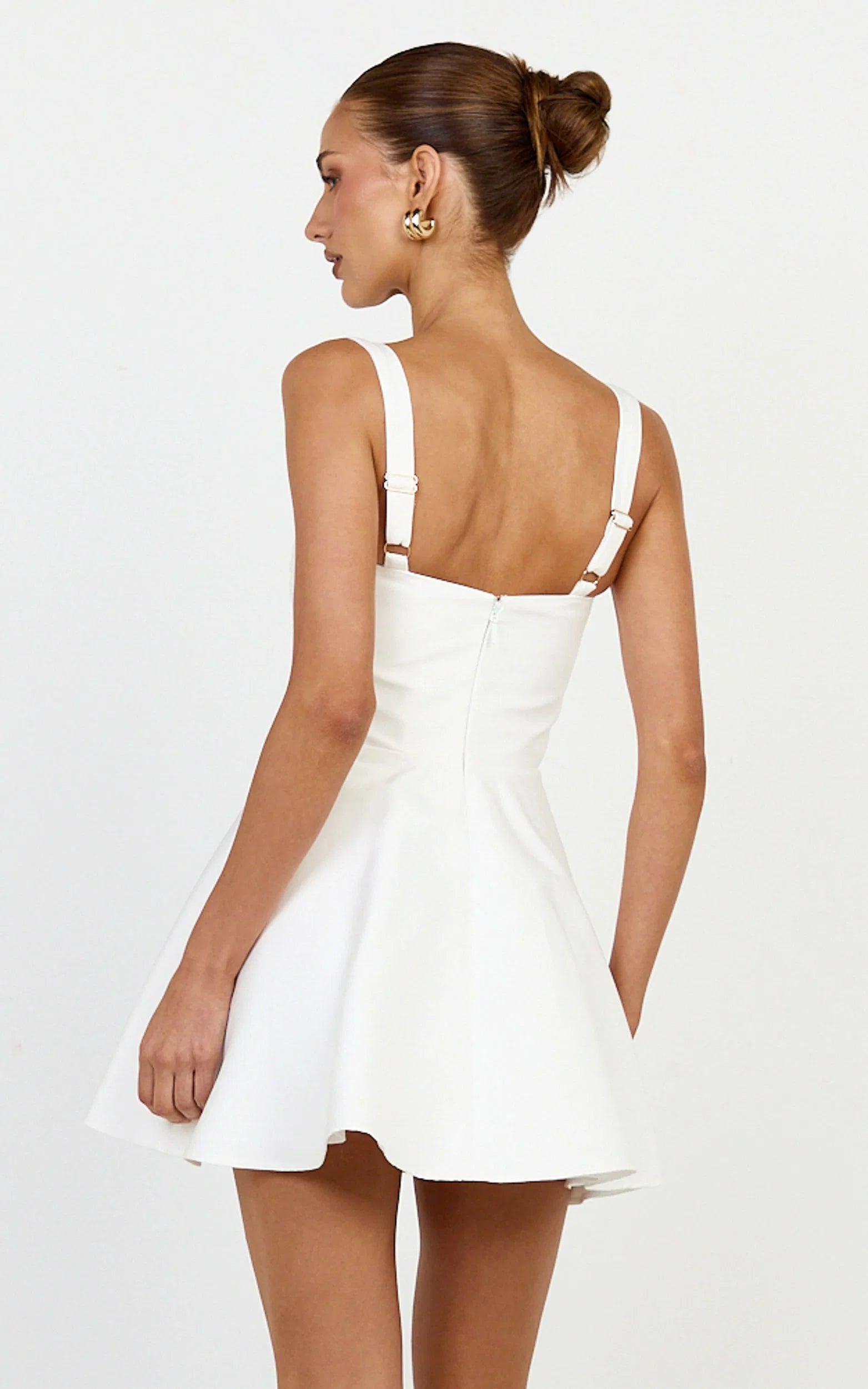 Scoop Neck Fit And Flare Dres in White