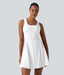 Airy 2-in-1 Cool Touch Mini Dance Active Dress with Pockets-Easy Peezy Edition-Longer Length