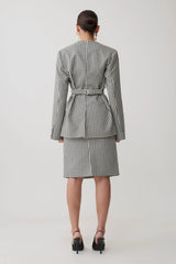 Tweed Midi Skirt - Houndstooth