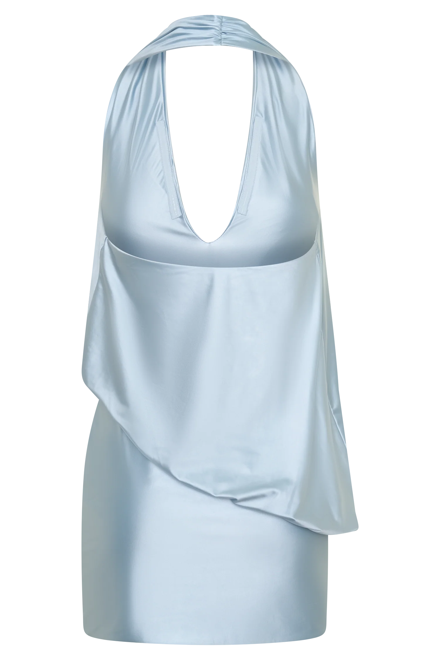 Arabel Draped Halter Mini Dress - Pale Blue