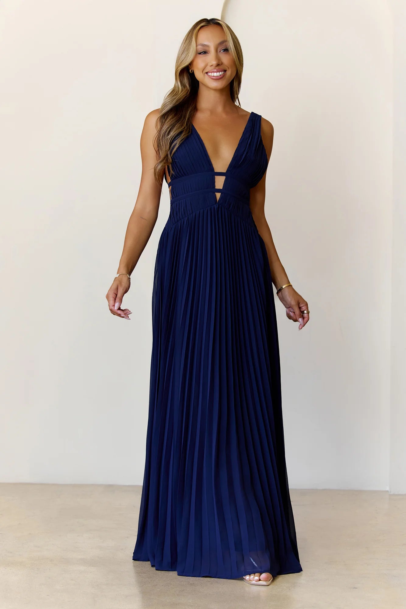 Elegant Vision Maxi Dress Navy