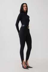Jersey Stirrup Leggings - Black