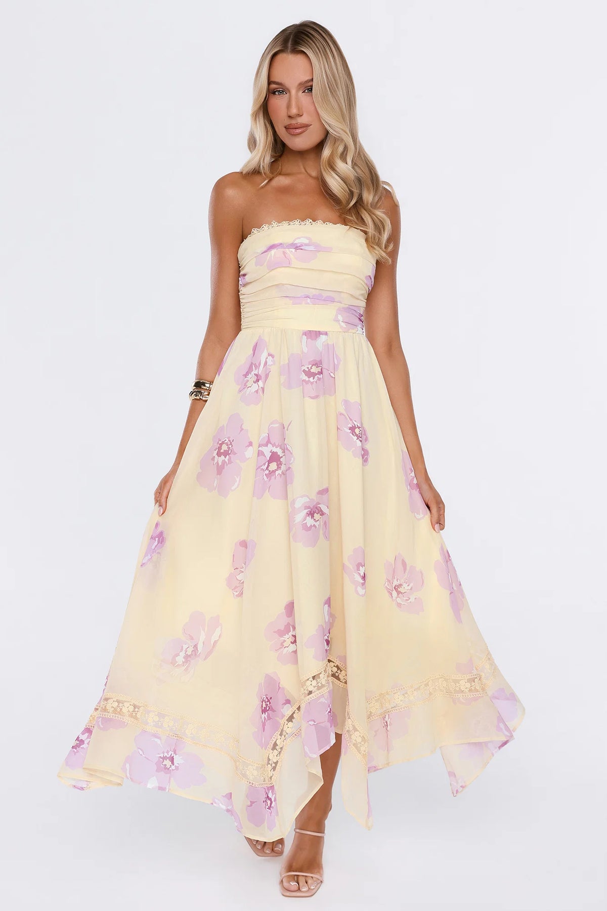 Light Joy Strapless Maxi Dress Yellow