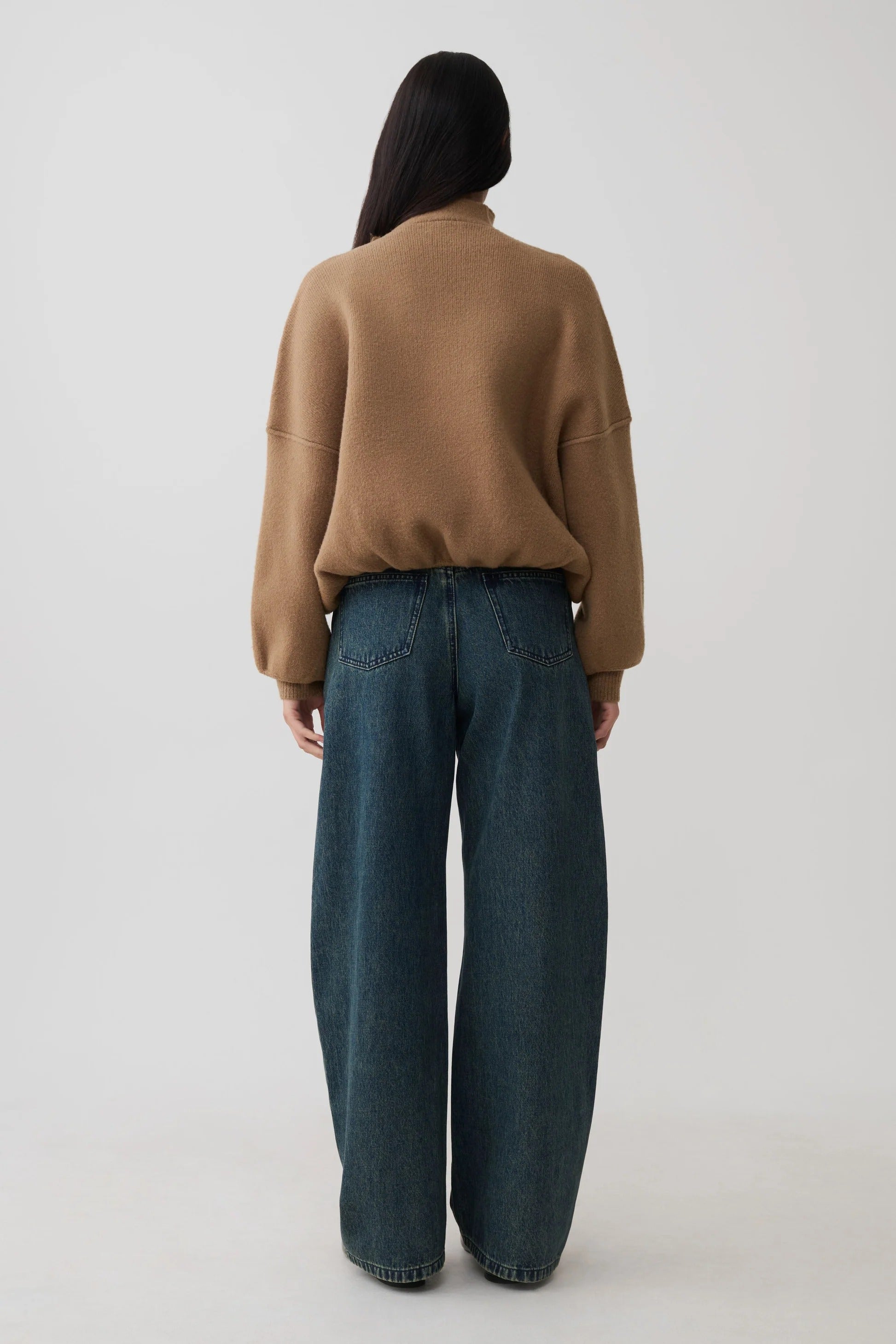 Blouson Knit Cardigan - Camel