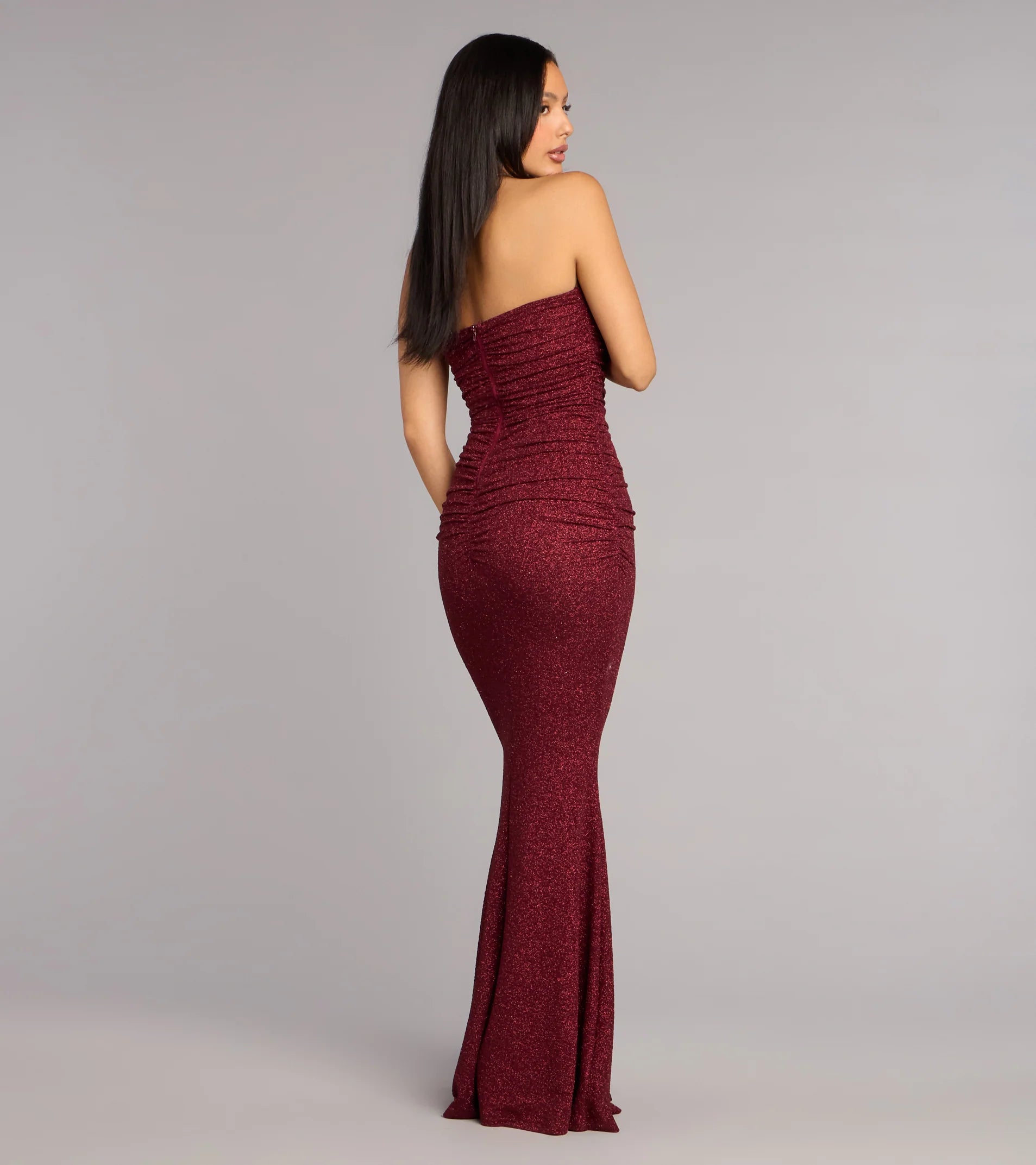 Darcy Glitter Strapless Mermaid Formal Dress