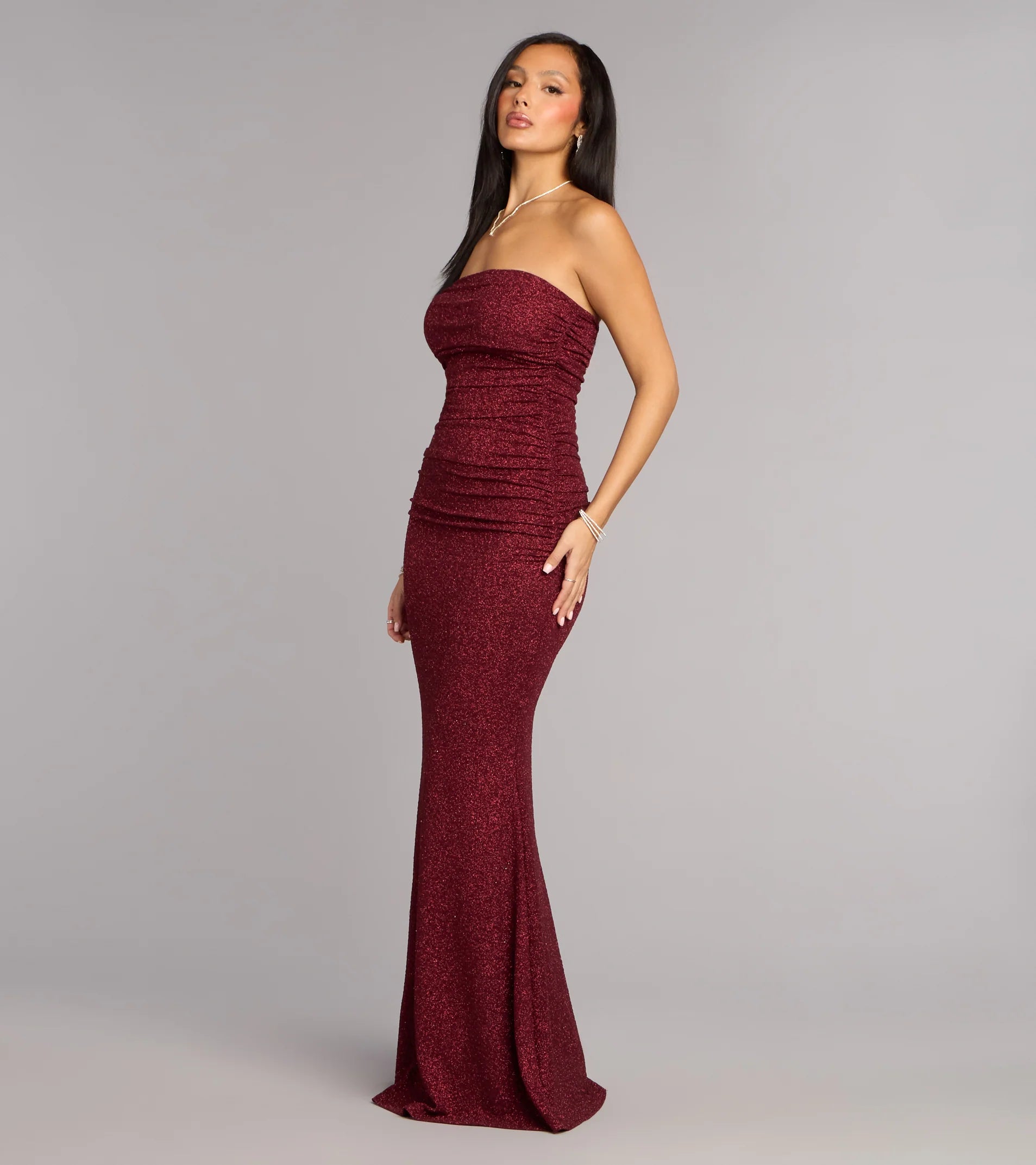 Darcy Glitter Strapless Mermaid Formal Dress
