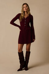 Belmont Burgundy Two-Piece Sweater Dress