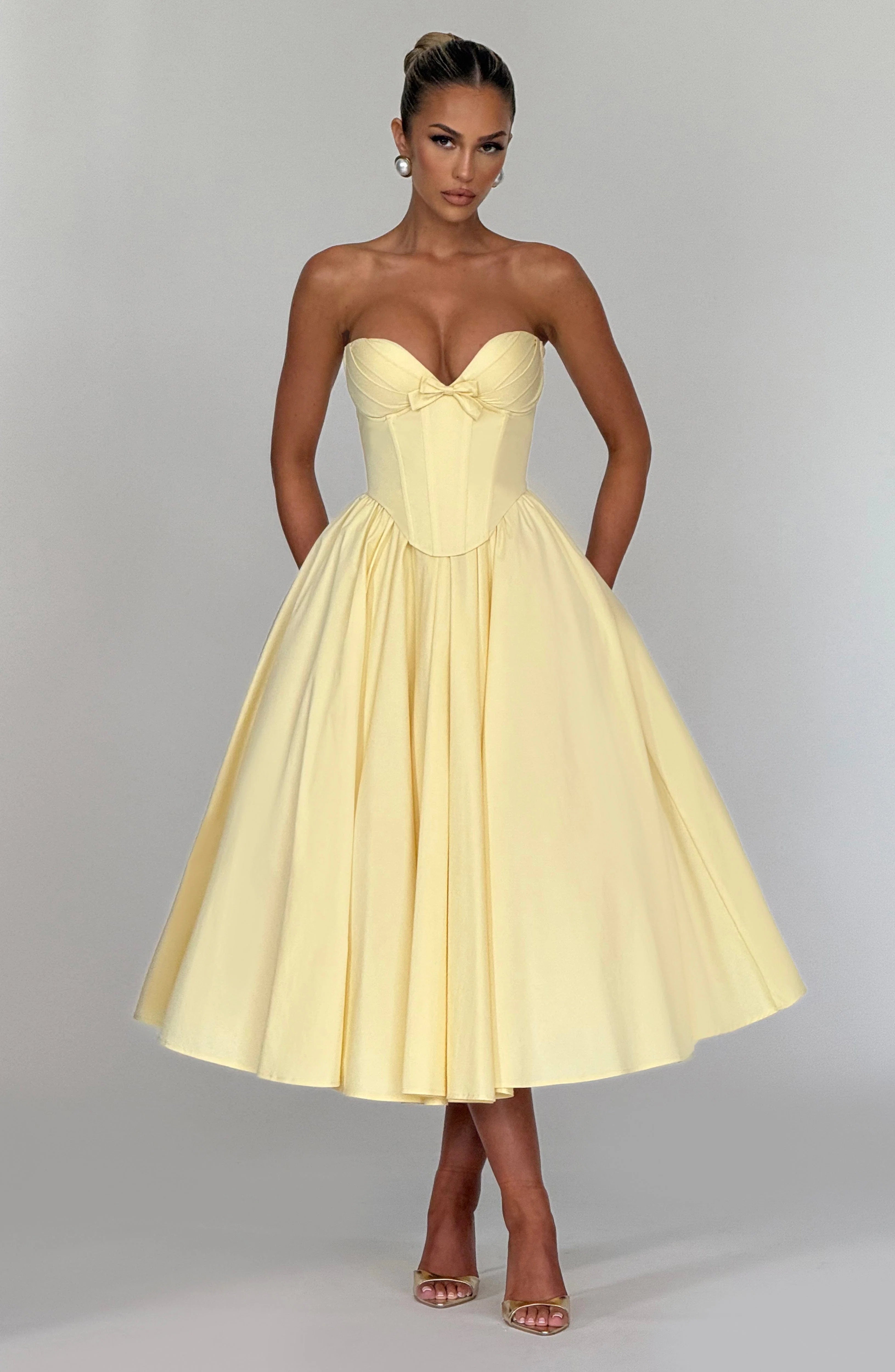 Prim Midi Dress - Lemon
