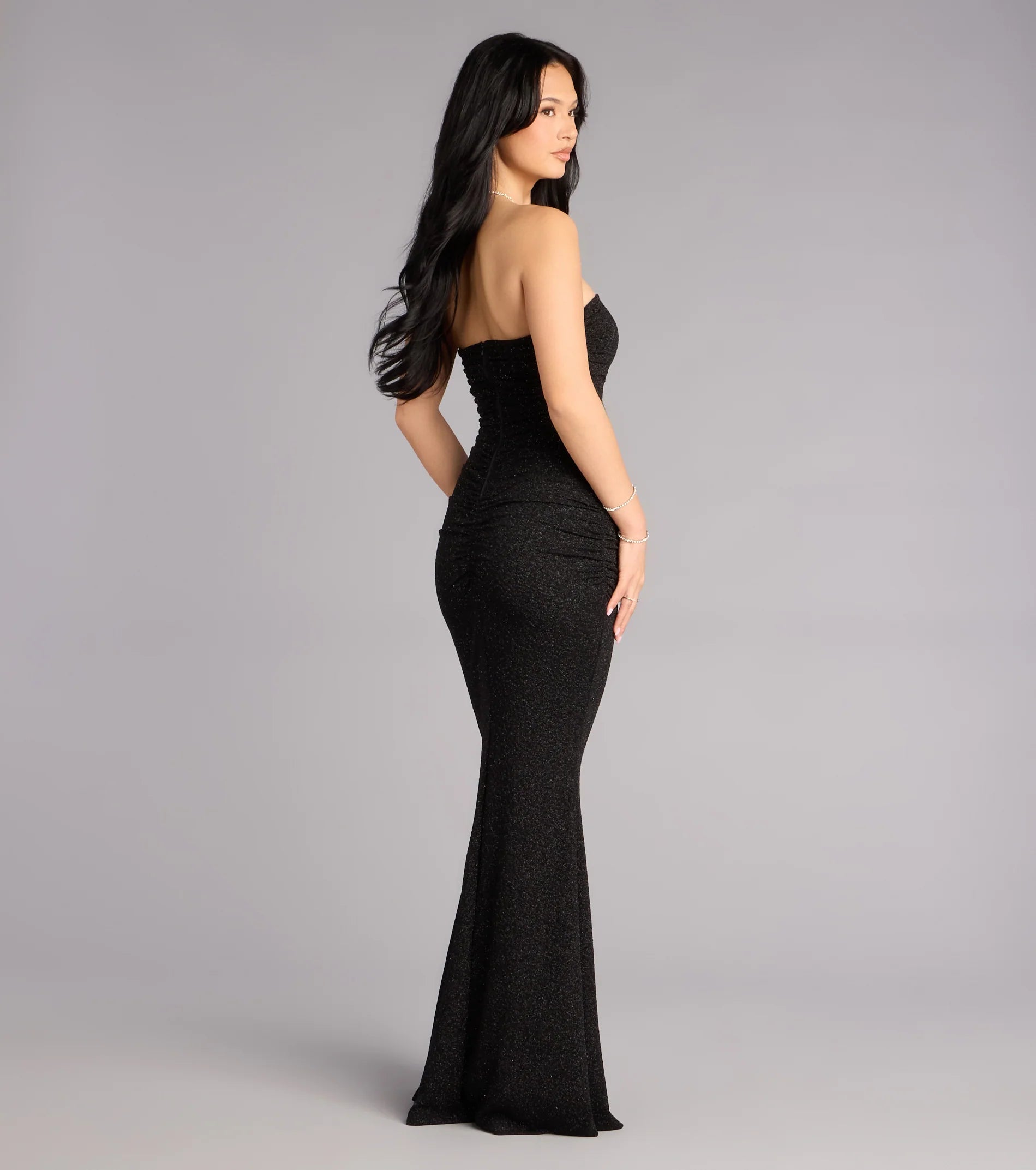 Darcy Glitter Strapless Mermaid Formal Dress