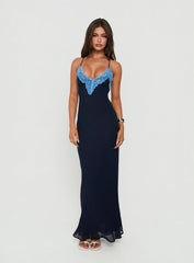 Call My Lover Lace Slip Maxi Dress Navy