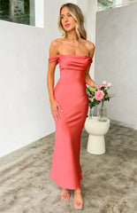Ella Pink Off Shoulder Prom Dress