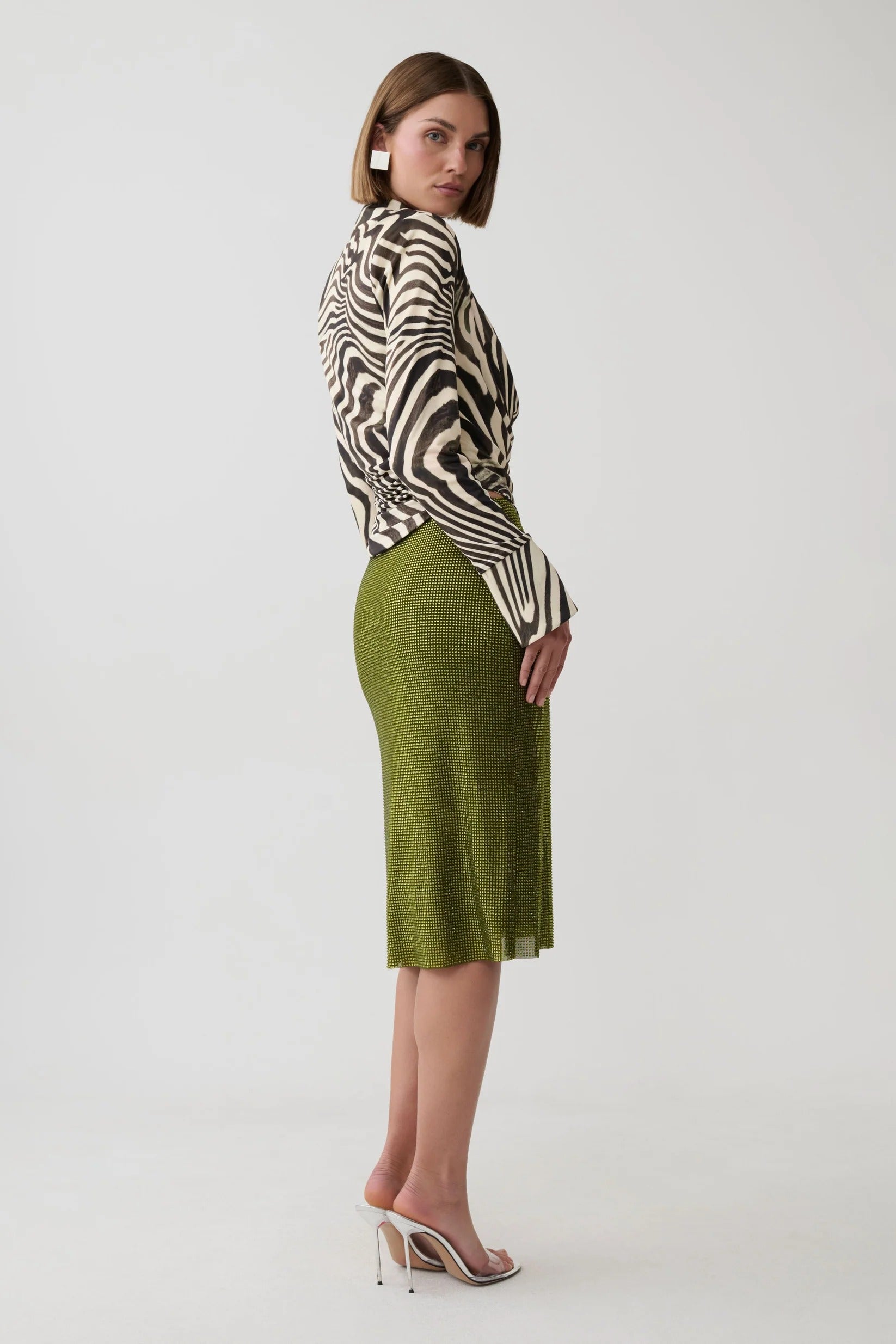 Long Sleeve Zebra Print Top - Zebra Print