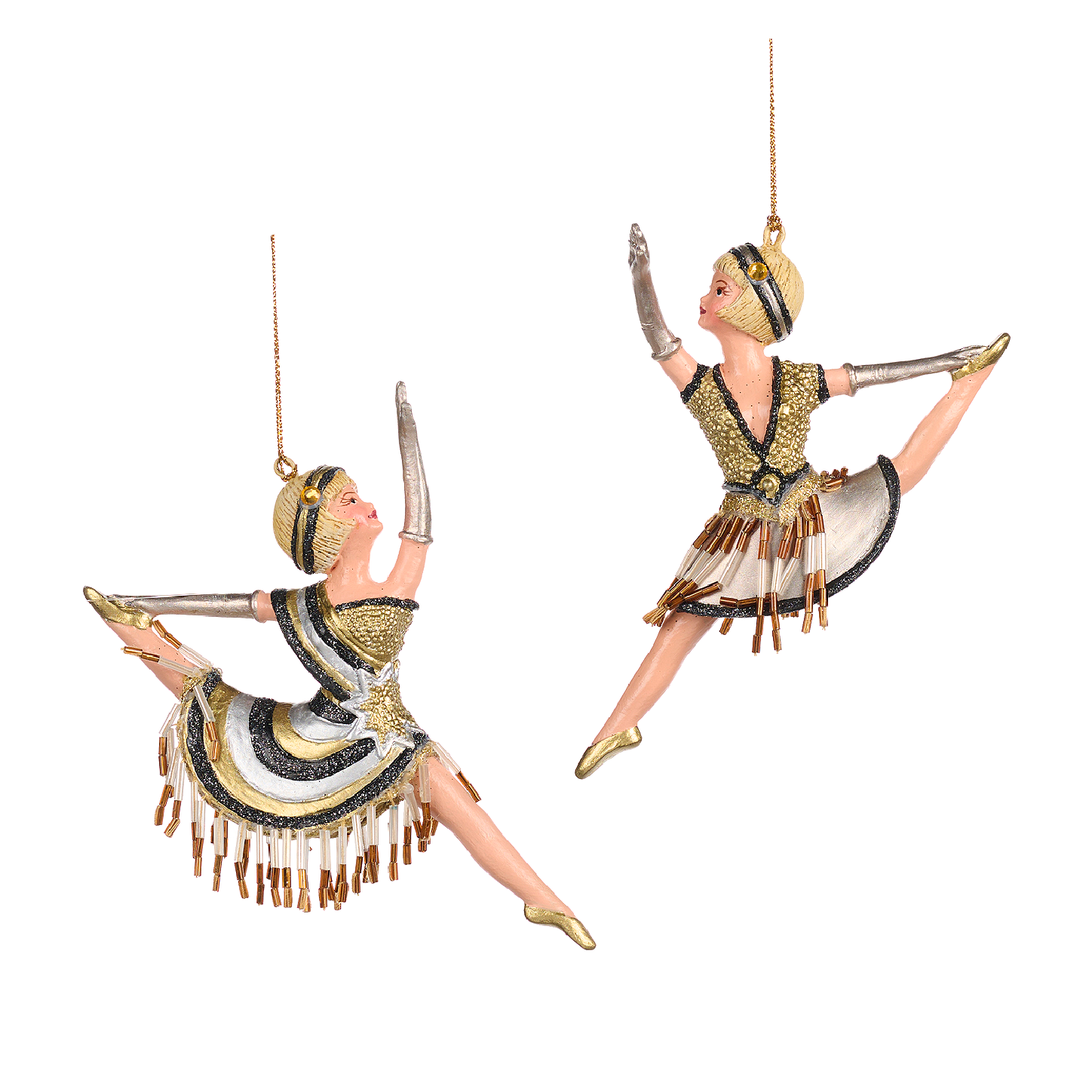 Art Deco Dancing Flapper Girl Duo 15cm