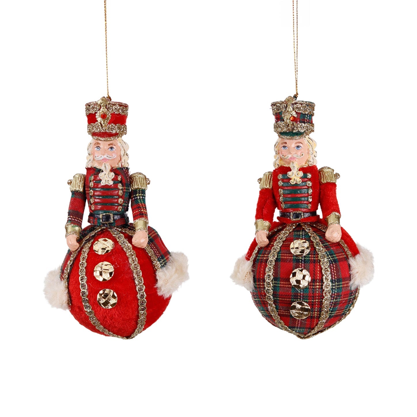 Highland Tartan Nutcracker Ball Ornaments 6 (Set of 2)