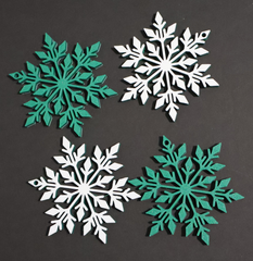 Christmas Ornaments - Mistletoe/White Snowflakes | 3D printed