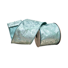 Celadon Velvet Devore Ribbon 4 x 10yds