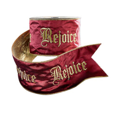 Rejoice Burgundy Dupion Holiday Ribbon 4 x 10yds