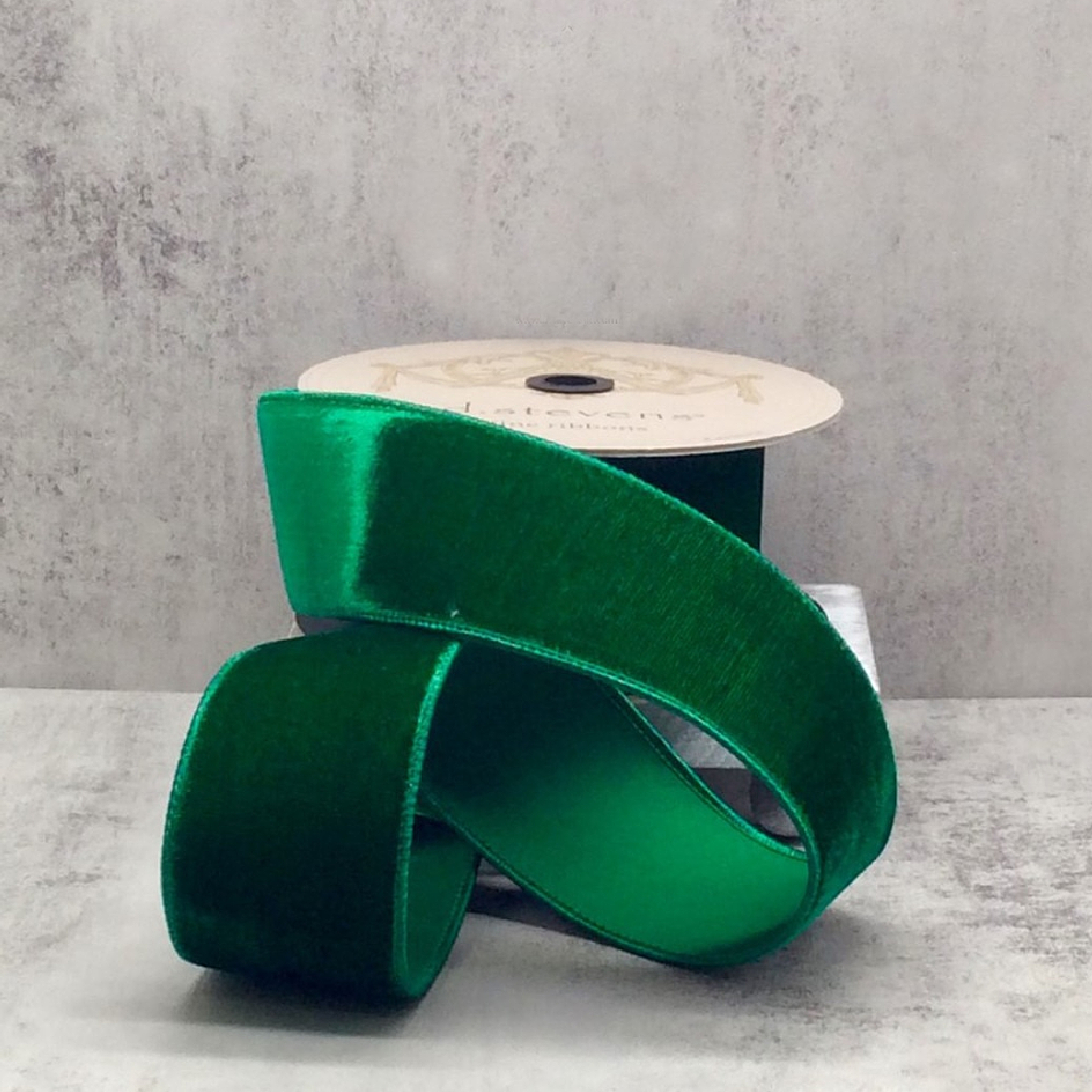 Emerald Velvet Ribbon 2.5 x 10yds