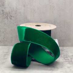 Emerald Velvet Ribbon 2.5 x 10yds