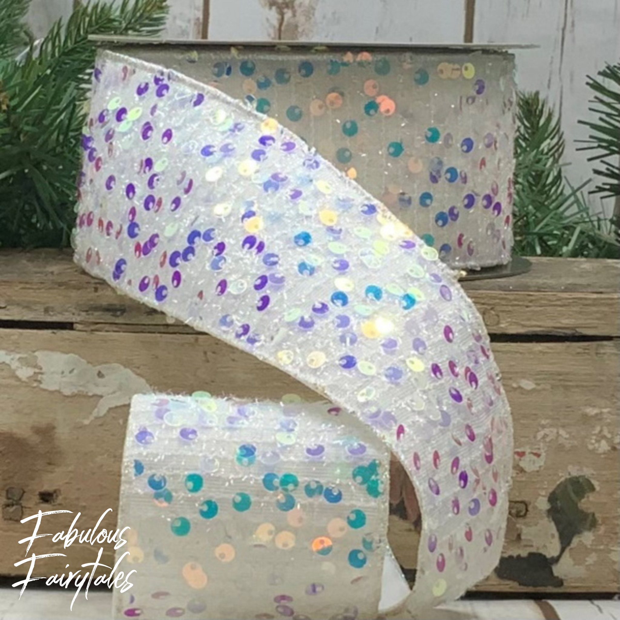 Ice Dance Sequin Ribbon 2.5 x 10yds