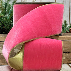 Pink Flamingo Velvet Ribbon 4 x 10yds