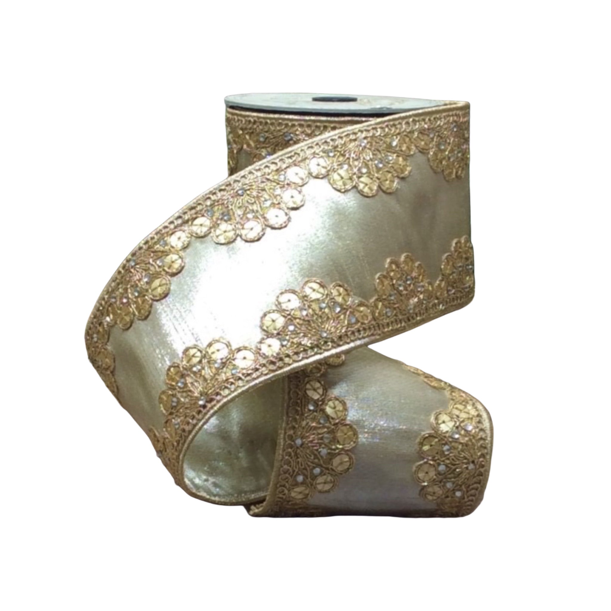 Platinum Lumiere Dupion Ribbon 4 x 5yds