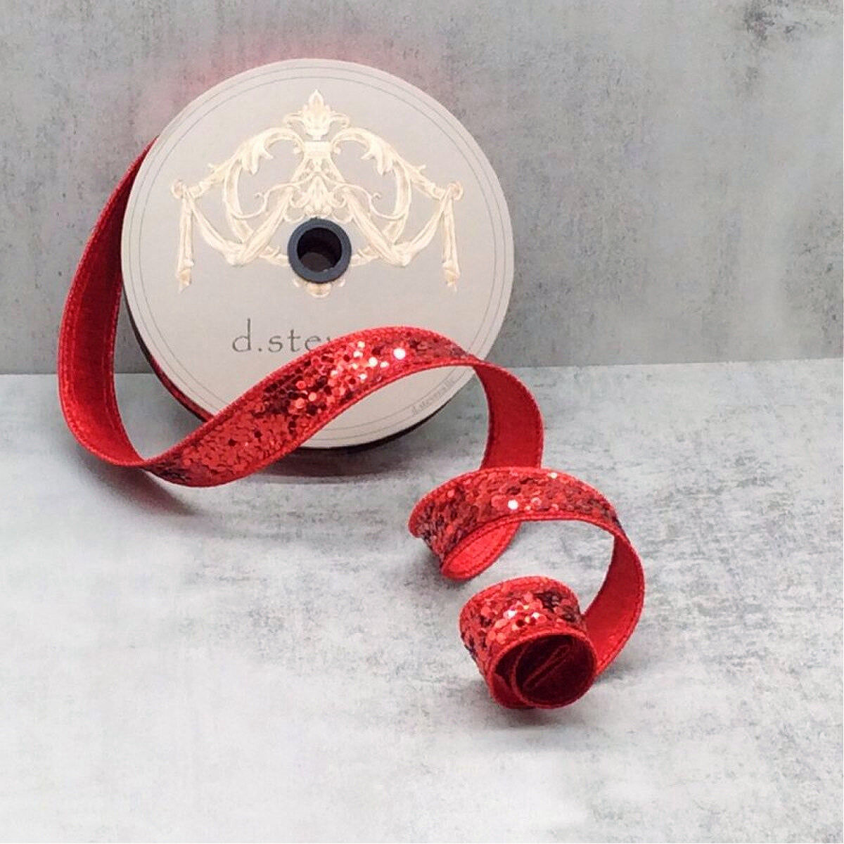 Red Cirque Glitter Ribbon 1 x 10yds