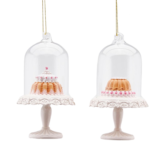 Patisserie Cake Cloche Ornament Duo 11 cm