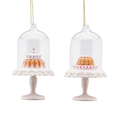 Patisserie Cake Cloche Ornament Duo 11 cm