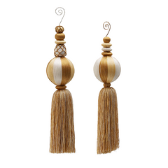 Royal Gold Tassel Ball Ornament Duo 32cm