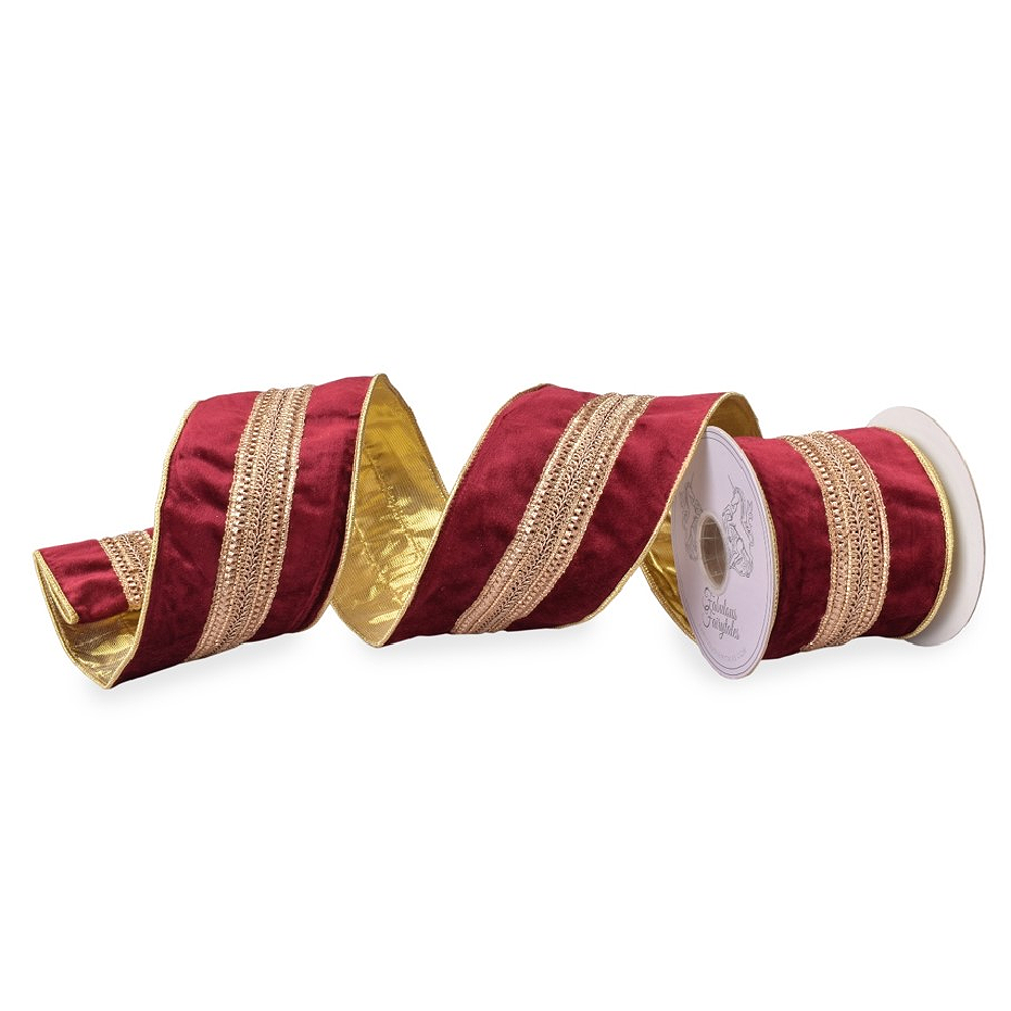 Burgundy Deluxe Velvet Ribbon 4 x 5yd