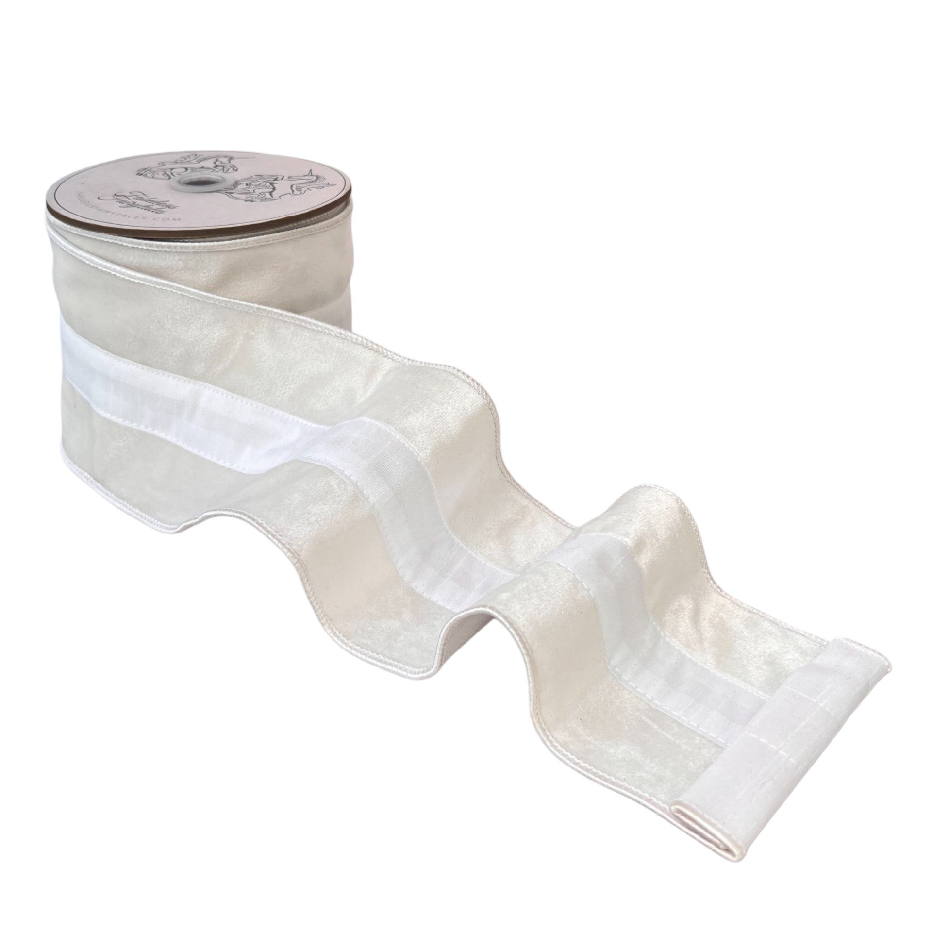 White Tuxedo Velvet Ribbon 4 x 10yds