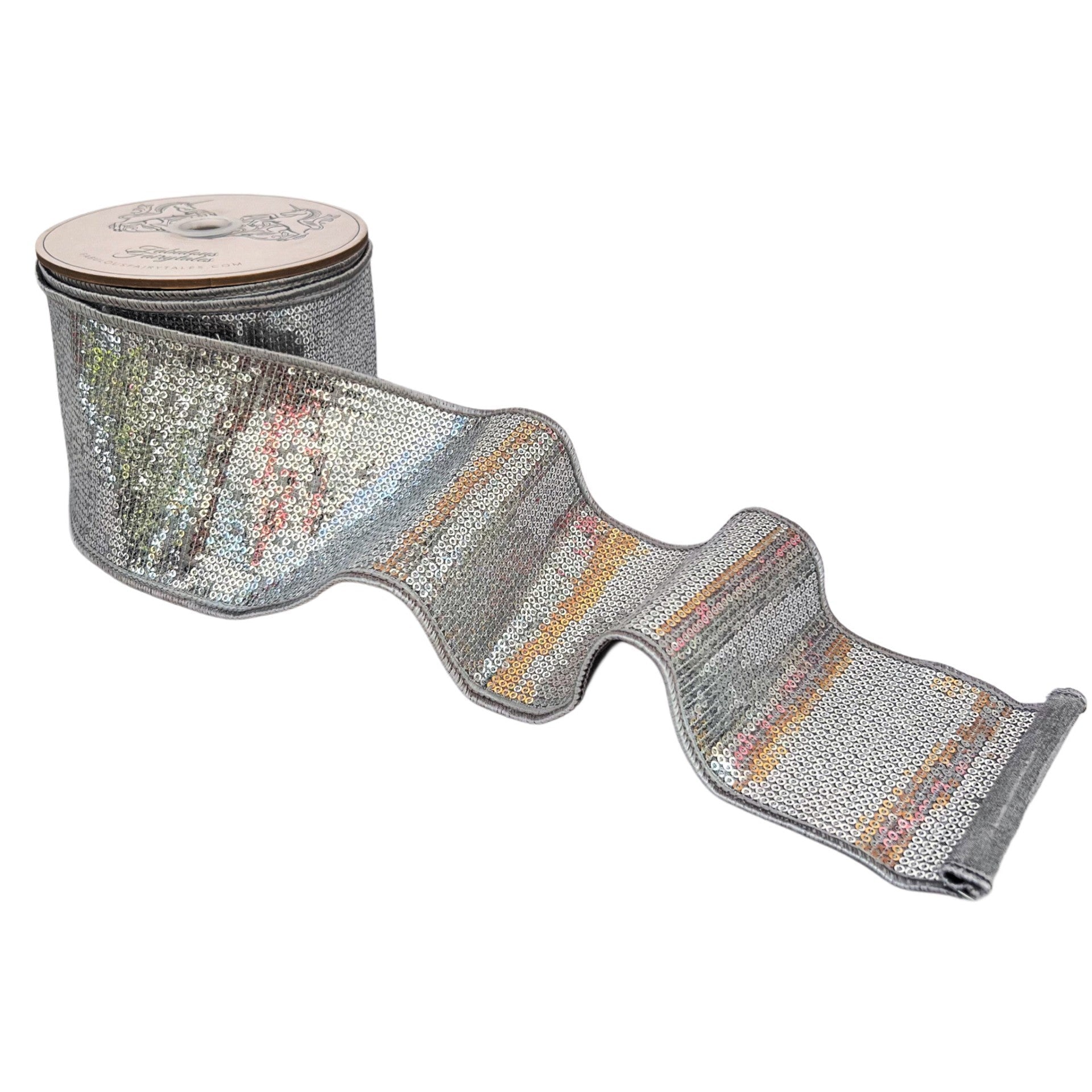 Metallic Pewter Sequin Ribbon 4 x 10yds