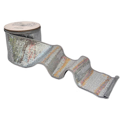 Metallic Pewter Sequin Ribbon 4 x 10yds