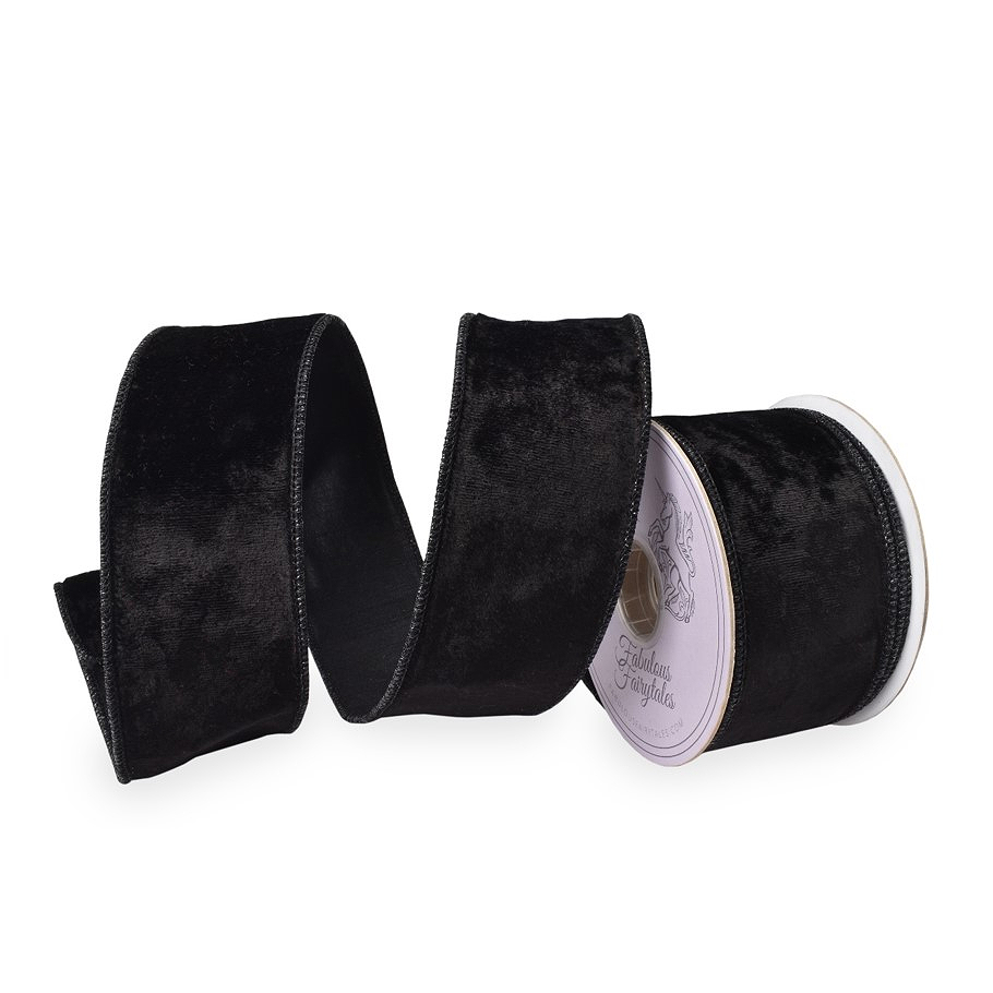 Glam Black Velvet Ribbon 2.5 x 10yd