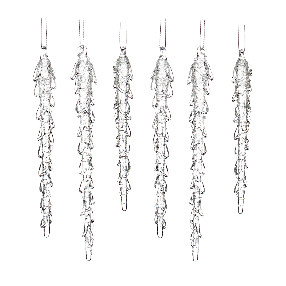 Glass Melting Icicle Ornaments 13.5cm (Set of 6)