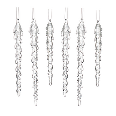 Glass Melting Icicle Ornaments 13.5cm (Set of 6)