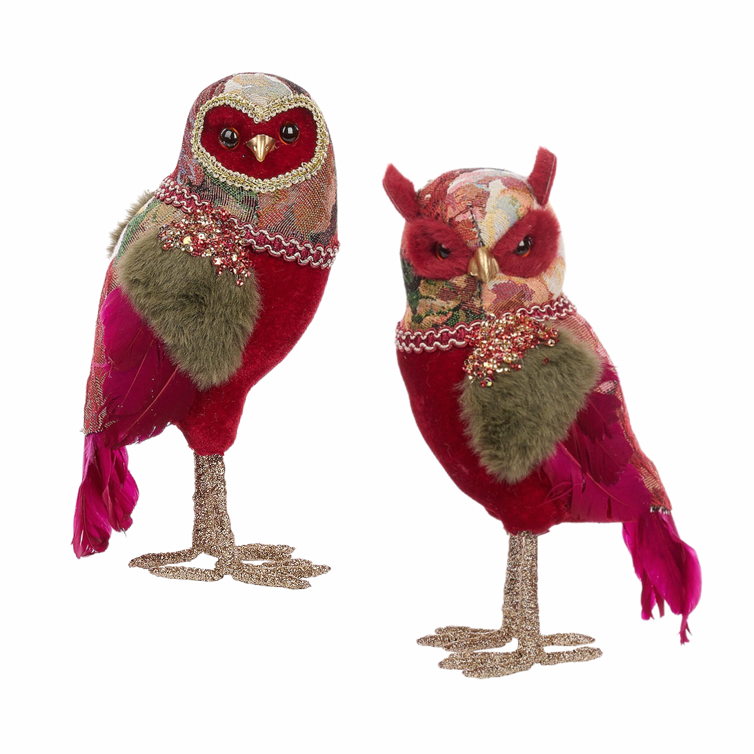 Brocade Fairy Banquet Owls Medium 27cm (Set of 2)