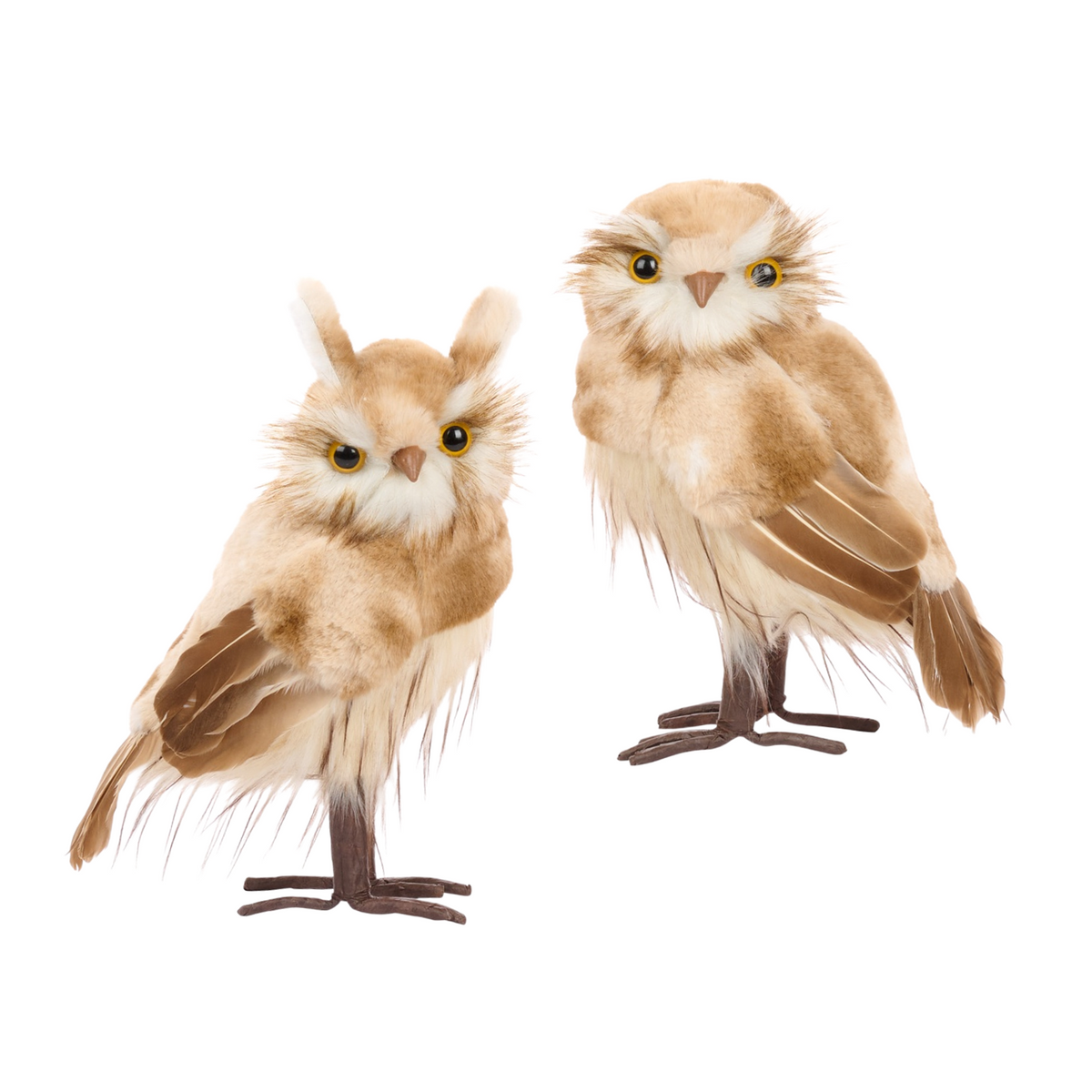 Golden Chestnut Owls Medium 27cm (Set of 2)