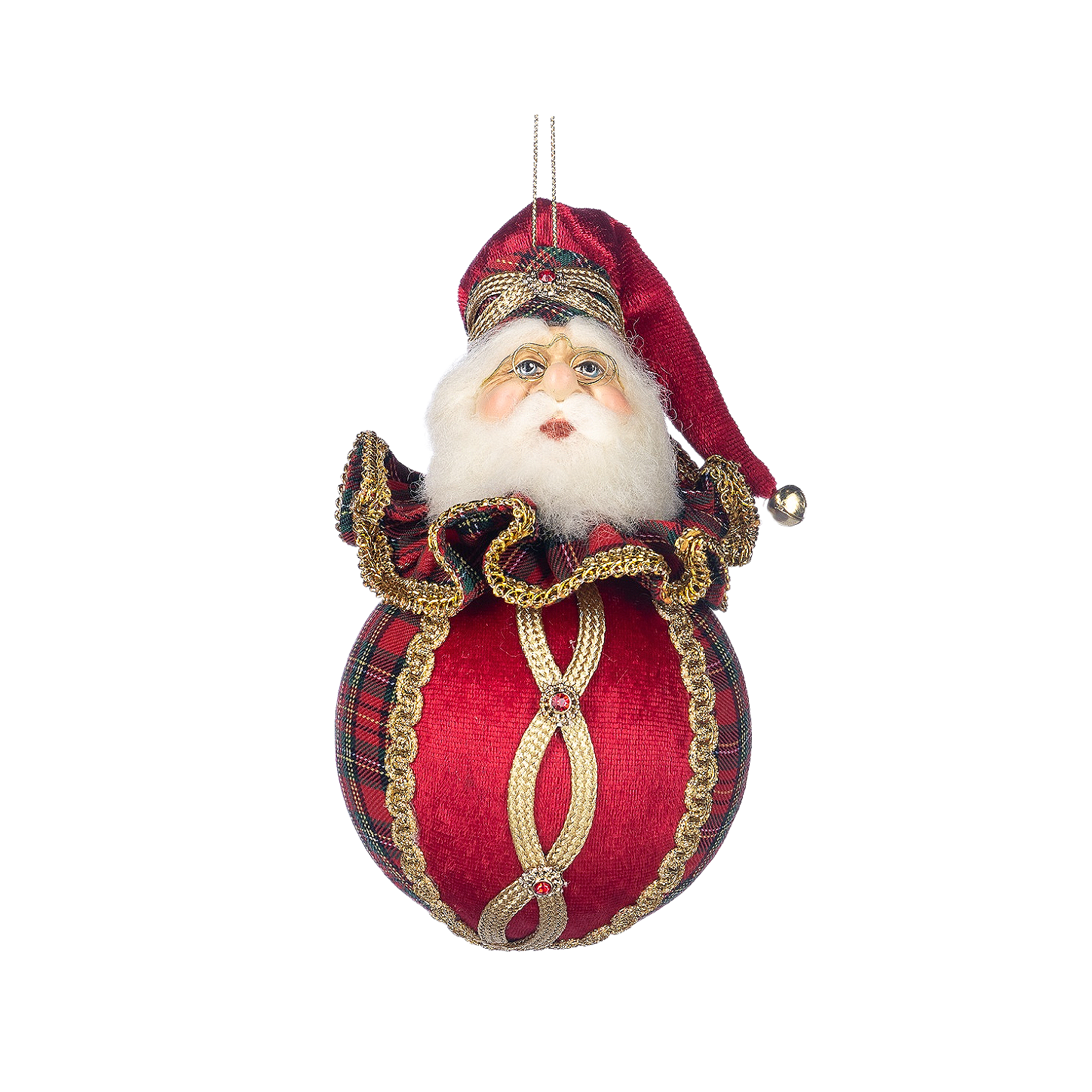Highland Tartan Santa Ornament 21cm
