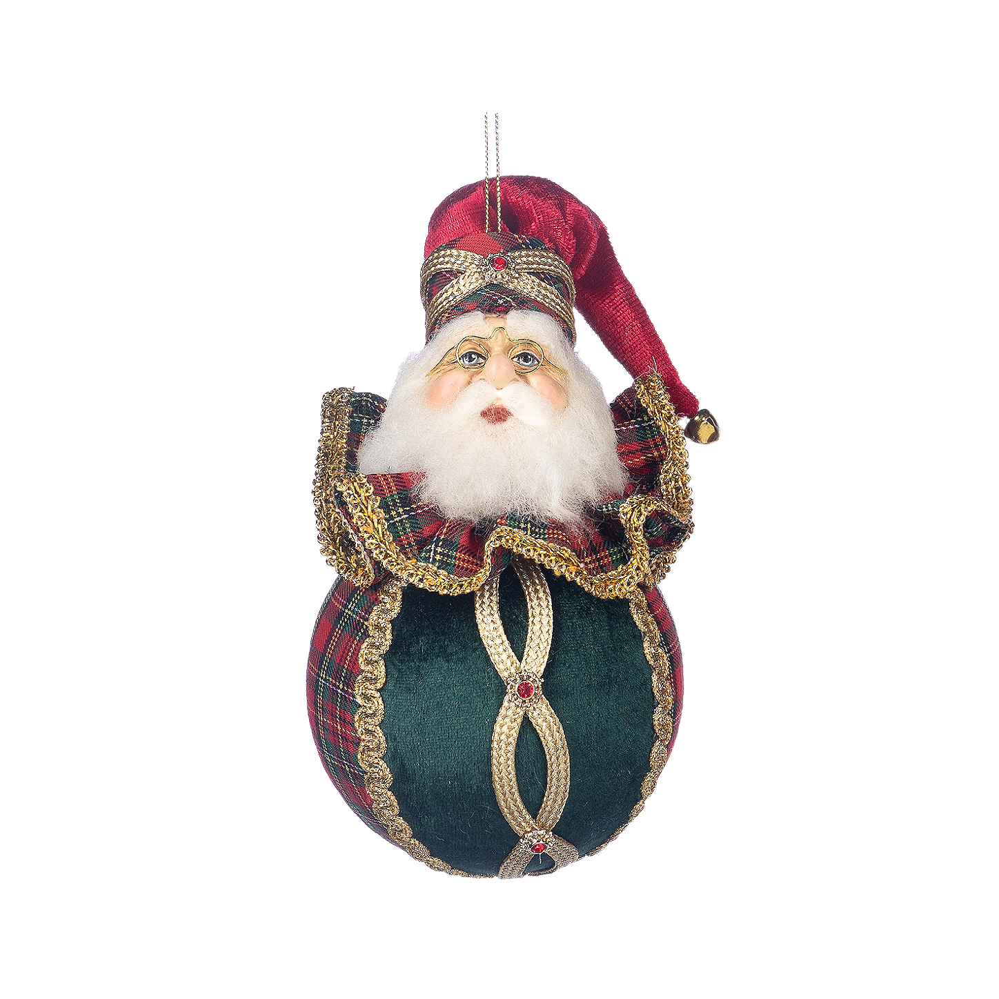 Highland Tartan Santa Ornament 21cm