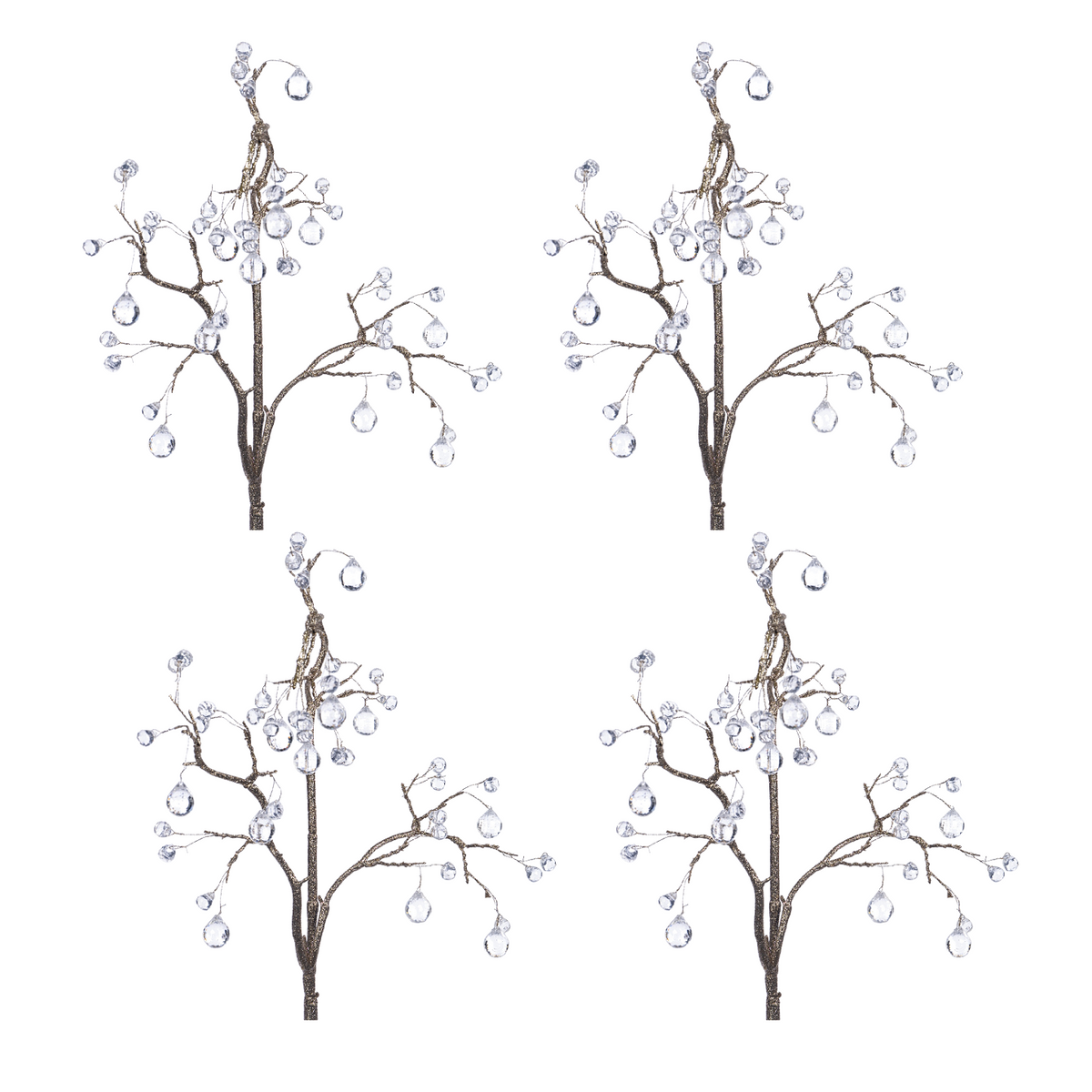 Champagne Crystal Jewel Drop Stems 72cm (Set of 4)