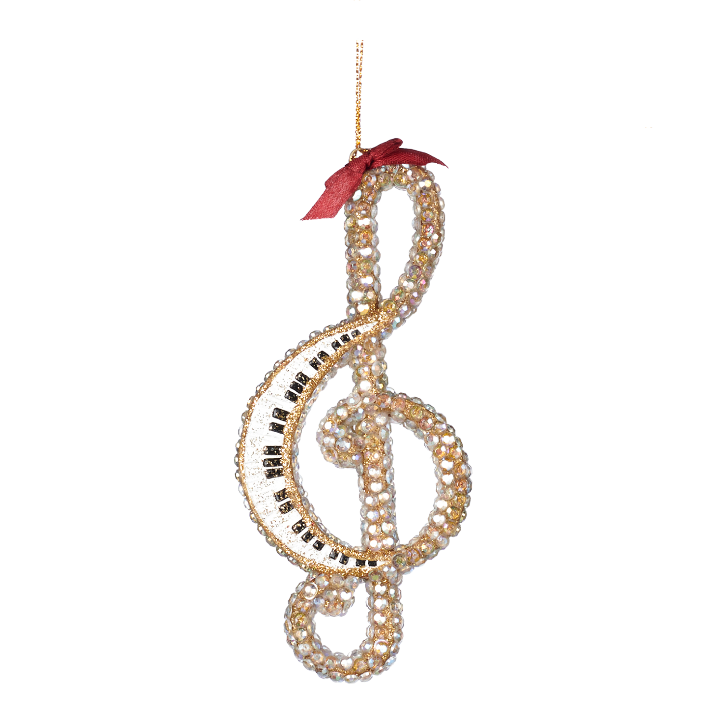 Jewelled Piano Musical Note Ornament 15cm