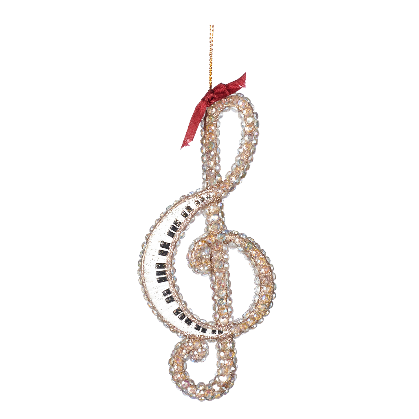 Jewelled Piano Musical Note Ornament 15cm