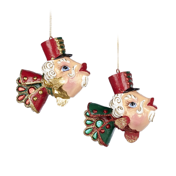 Nutcracker Fish Ornament (Set of 2) 11cm