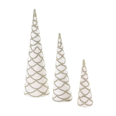 Winter Velvet Crystal Jewel Cone Trio 62cm (Set of 3)